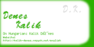 denes kalik business card